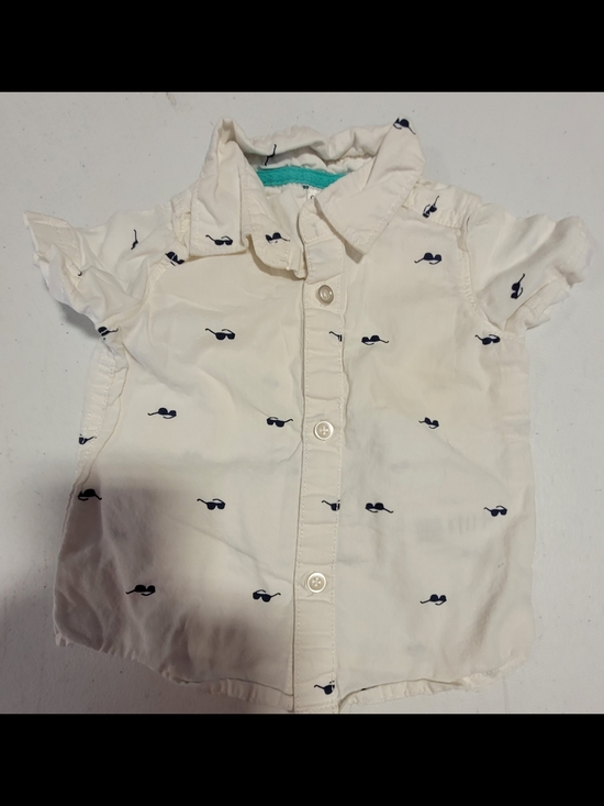Carter's Other - Carter's Cream Short-Sleeve Button-Front Shirt with Navy Sunglasses Print